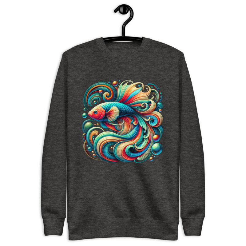„Farbenflash im Fischformat“ – Unisex-Premium-Pullover – Pullover – HOB Products