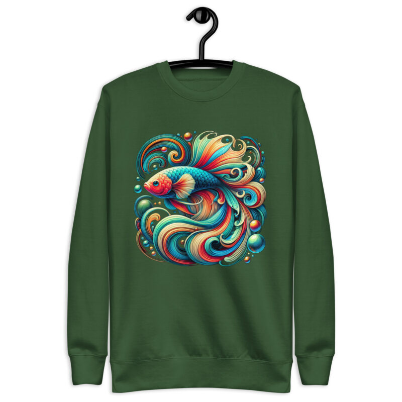 „Farbenflash im Fischformat“ – Unisex-Premium-Pullover – Pullover – HOB Products