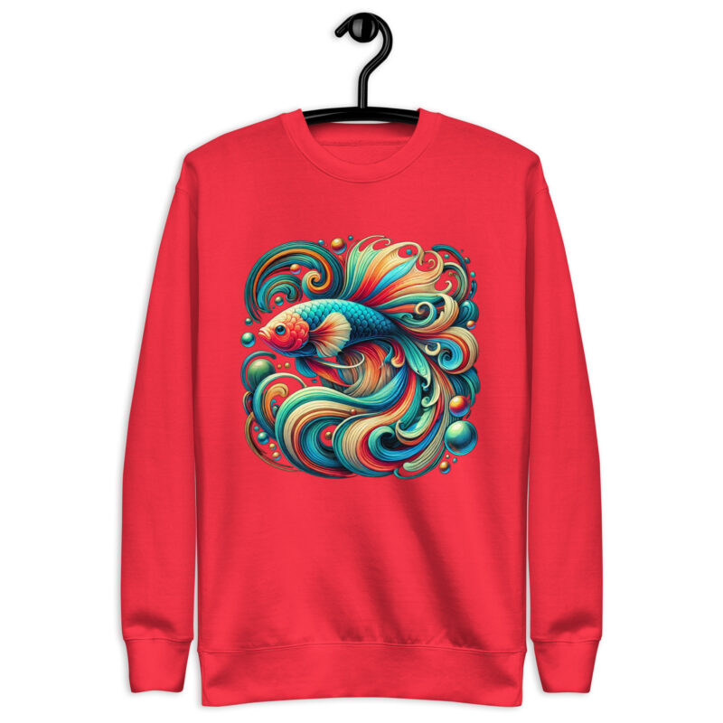 „Farbenflash im Fischformat“ – Unisex-Premium-Pullover – Pullover – HOB Products