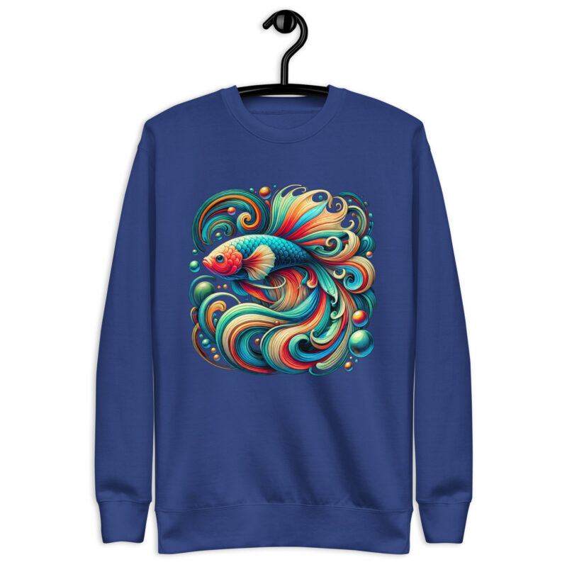 „Farbenflash im Fischformat“ – Unisex-Premium-Pullover – Pullover – HOB Products