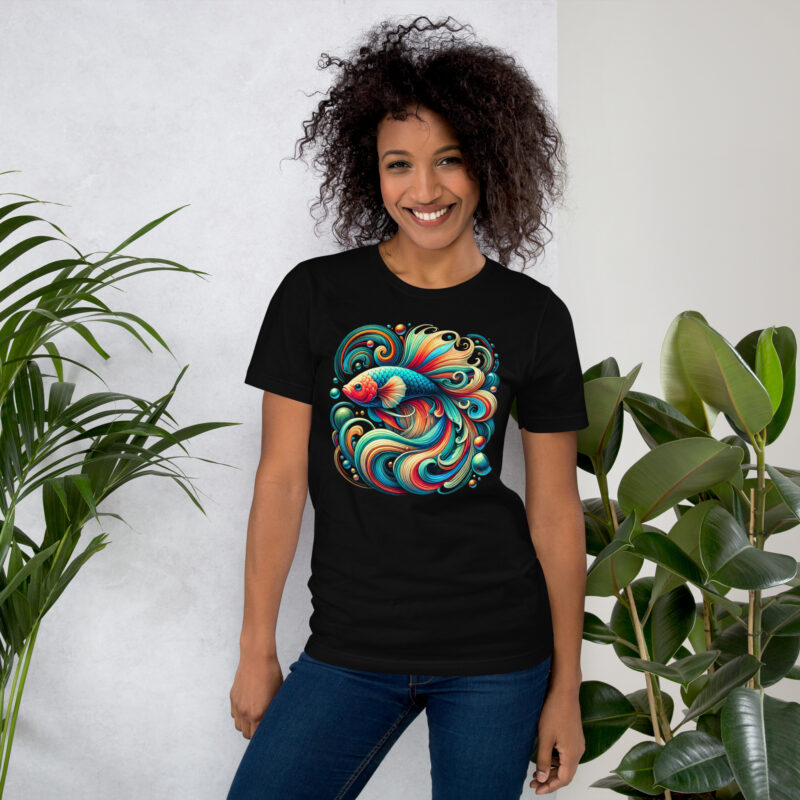 „Farbenflash im Fischformat“ – Unisex-T-Shirt – T-Shirts – HOB Products