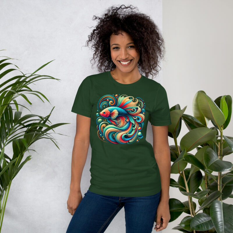 „Farbenflash im Fischformat“ – Unisex-T-Shirt – T-Shirts – HOB Products