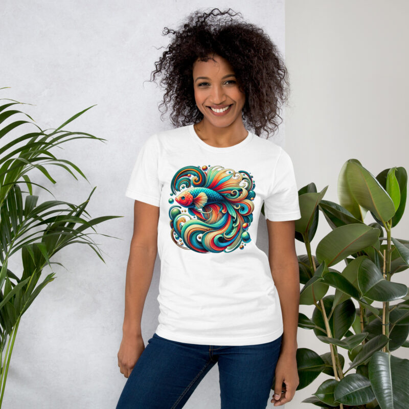 „Farbenflash im Fischformat“ – Unisex-T-Shirt – T-Shirts – HOB Products